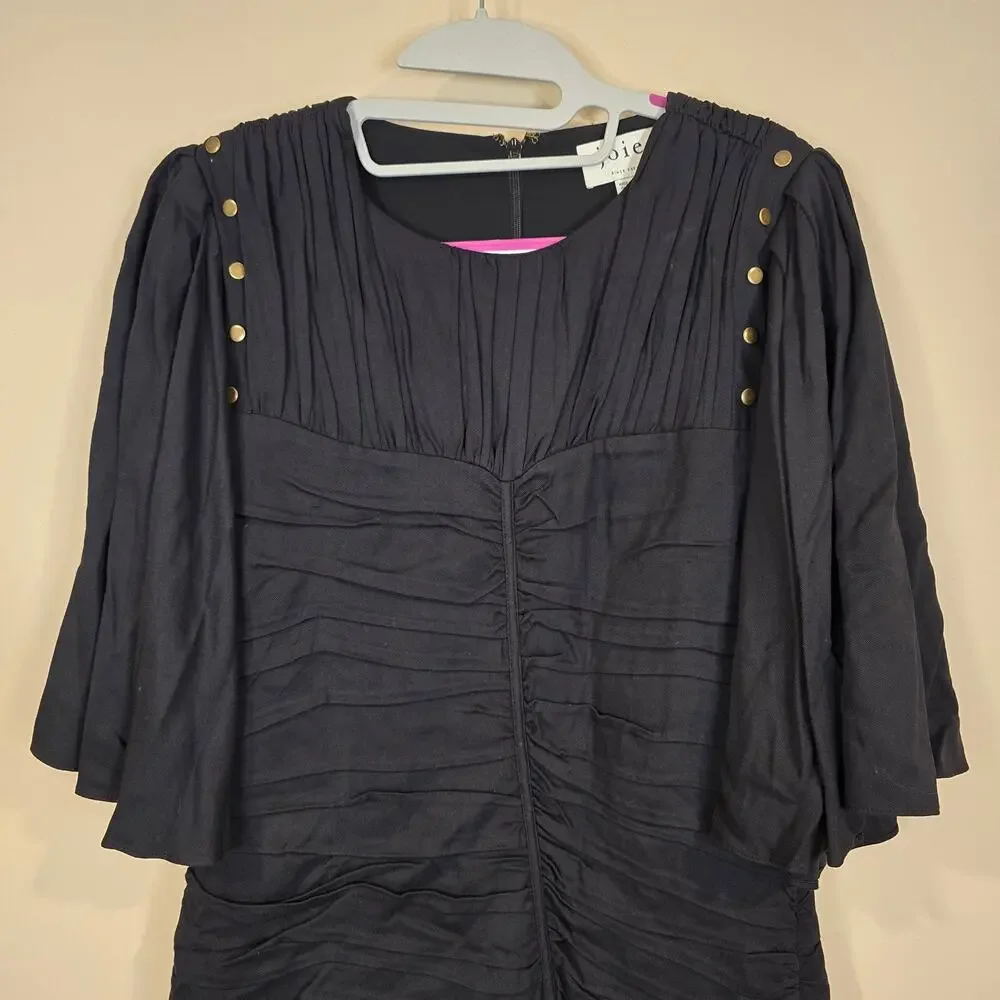 NEW NWT Women's Joie Black "Foster" Mini Dress Flowy Sleeves | Size 12 - Picture 4 of 11